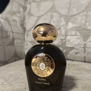 Tiziana Terenzi Halley Perfume Bottle - Deep Brown with Gold Accents